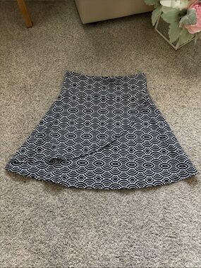 Soybu Sport Black & White Geometric A-Line Skirt XS